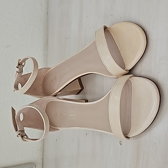 Stuart Weitzman Simple Leather Ankle Strap Sandals